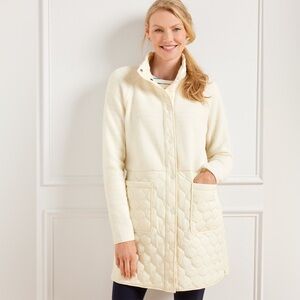 NWT Talbots Cozy Sherpa Women's Cream Quilted Jacket Size Medium